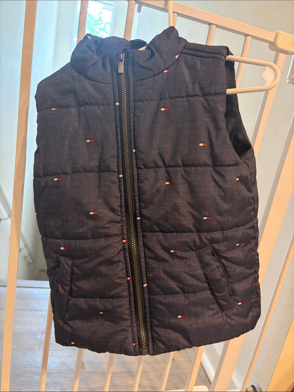 Tommy Hilfiger Boys Navy Quilted Logo Puffer Vest